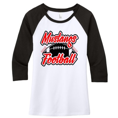 Football, Mustang Football Women's Tri-Blend 3/4-Sleeve Raglan Shirt