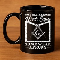 Freemason Masonic Fraternal Freemasonry Square Compass 11oz C Handle Ceramic Mug