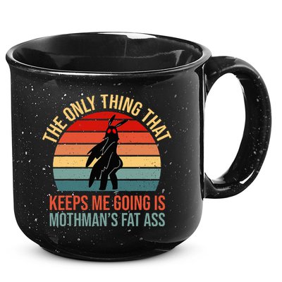 Funny Mothman Fat Ass Vintage Cryptid Funny Mothman 15oz Campfire Ceramic Mug