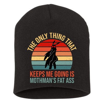 Funny Mothman Fat Ass Vintage Cryptid Funny Mothman Short Acrylic Beanie