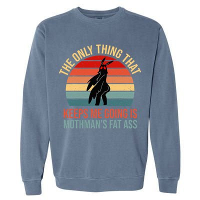 Funny Mothman Fat Ass Vintage Cryptid Funny Mothman Garment-Dyed Sweatshirt