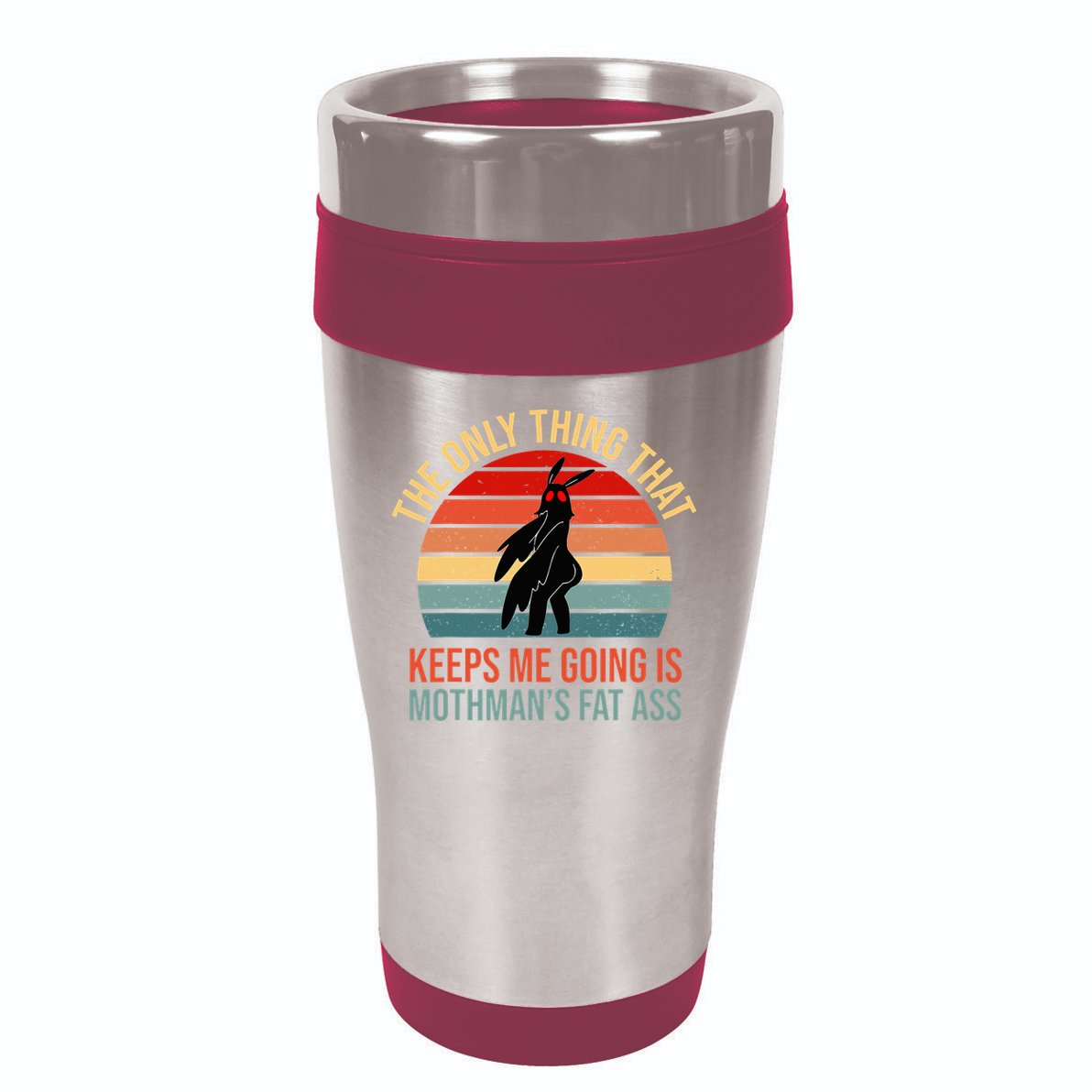 Funny Mothman Fat Ass Vintage Cryptid Funny Mothman 16oz Travel Tumbler