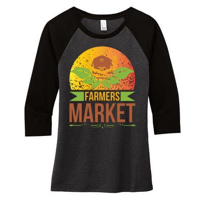 Farmers Market Women's Tri-Blend 3/4-Sleeve Raglan Shirt