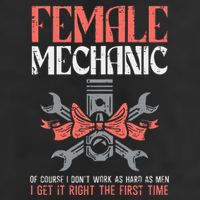Female Mechanic Funny Car Auto Garage 7 Panel Mesh Trucker Snapback Hat