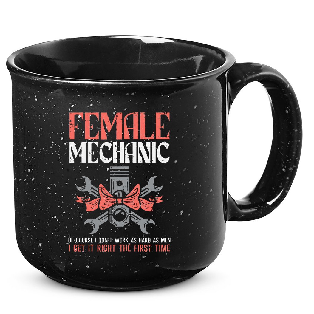 Female Mechanic Funny Car Auto Garage 15oz Campfire Ceramic Mug