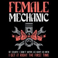 Female Mechanic Funny Car Auto Garage Drawstring Bag