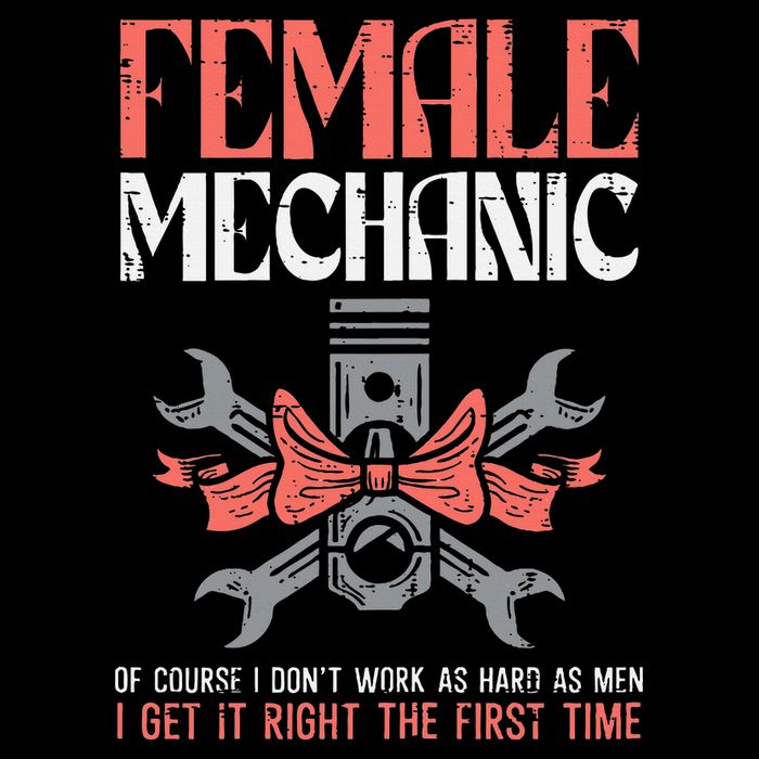 Female Mechanic Funny Car Auto Garage Drawstring Bag