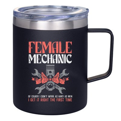 Female Mechanic Funny Car Auto Garage 12oz Stainless Steel Coffee Mug