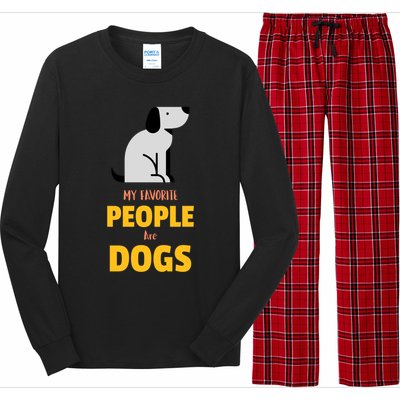 Funny My Favorite People Are Dogs V2 Gift Long Sleeve Pajama Set