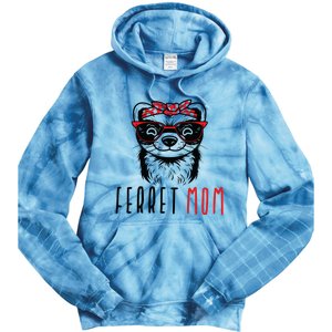 Ferret Mom Funny Animal Lover Weasel Women Mother Mama Gifts Tie Dye Hoodie