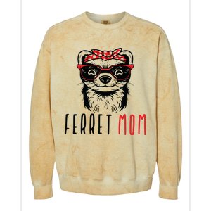 Ferret Mom Funny Animal Lover Weasel Women Mother Mama Gifts Colorblast Crewneck Sweatshirt