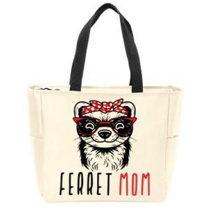 Ferret Mom Funny Animal Lover Weasel Women Mother Mama Gifts Zip Tote Bag