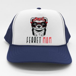 Ferret Mom Funny Animal Lover Weasel Women Mother Mama Gifts Trucker Hat