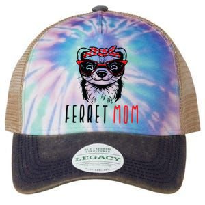 Ferret Mom Funny Animal Lover Weasel Women Mother Mama Gifts Legacy Tie Dye Trucker Hat