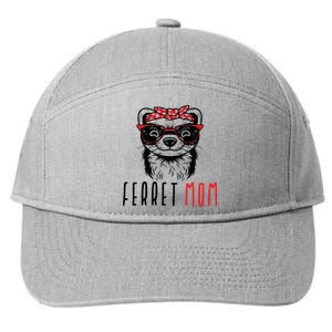 Ferret Mom Funny Animal Lover Weasel Women Mother Mama Gifts 7-Panel Snapback Hat