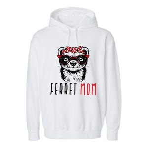 Ferret Mom Funny Animal Lover Weasel Women Mother Mama Gifts Garment-Dyed Fleece Hoodie