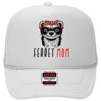 Ferret Mom Funny Animal Lover Weasel Women Mother Mama Gifts High Crown Mesh Back Trucker Hat