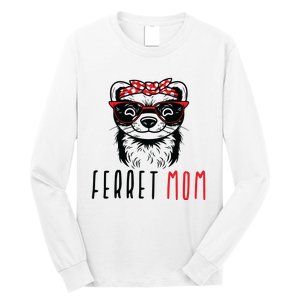 Ferret Mom Funny Animal Lover Weasel Women Mother Mama Gifts Long Sleeve Shirt