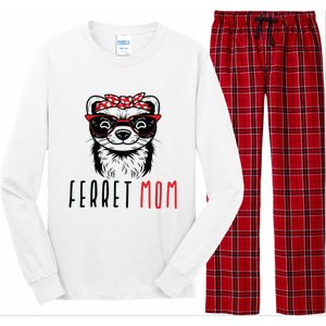 Ferret Mom Funny Animal Lover Weasel Women Mother Mama Gifts Long Sleeve Pajama Set