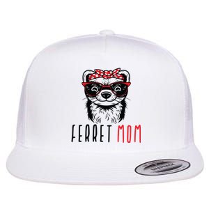 Ferret Mom Funny Animal Lover Weasel Women Mother Mama Gifts Flat Bill Trucker Hat