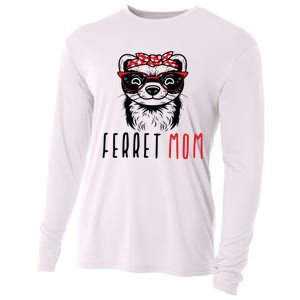 Ferret Mom Funny Animal Lover Weasel Women Mother Mama Gifts Cooling Performance Long Sleeve Crew