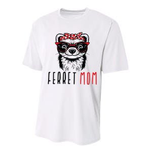 Ferret Mom Funny Animal Lover Weasel Women Mother Mama Gifts Performance Sprint T-Shirt