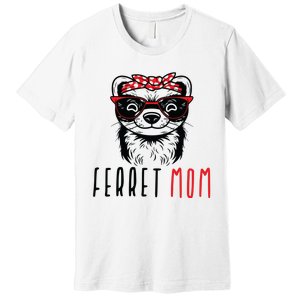 Ferret Mom Funny Animal Lover Weasel Women Mother Mama Gifts Premium T-Shirt