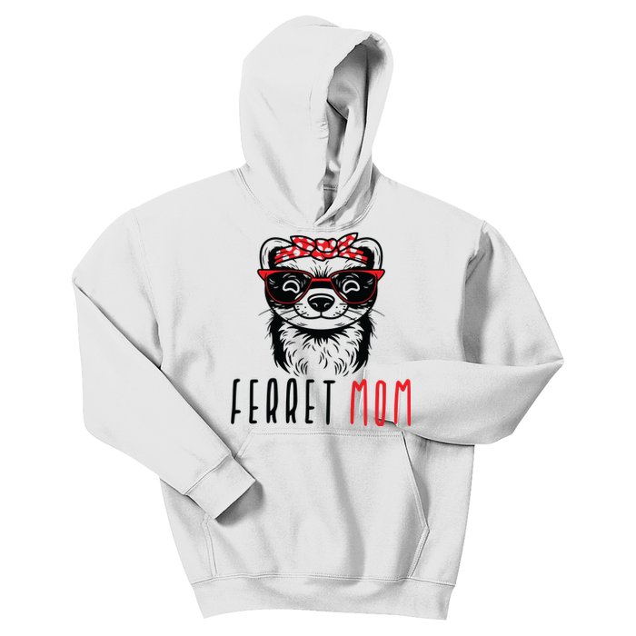 Ferret Mom Funny Animal Lover Weasel Women Mother Mama Gifts Kids Hoodie