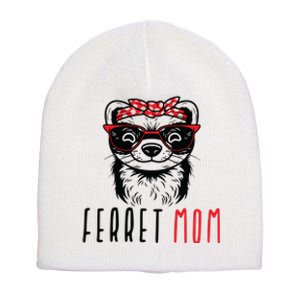 Ferret Mom Funny Animal Lover Weasel Women Mother Mama Gifts Short Acrylic Beanie