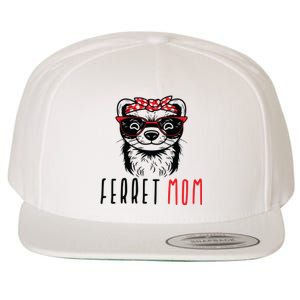 Ferret Mom Funny Animal Lover Weasel Women Mother Mama Gifts Wool Snapback Cap