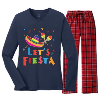 Funny Mexico Fiesta Mexican Party Women's Long Sleeve Flannel Pajama Set 