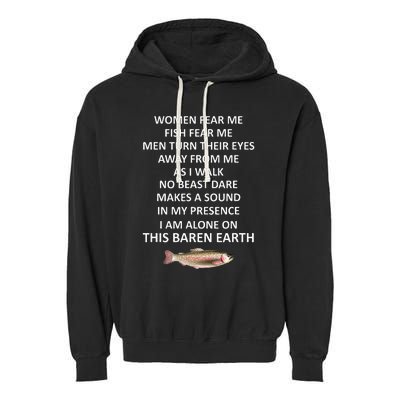 Fear Me Fish Fear Me Turn Their Eyes Away From Me Garment-Dyed Fleece Hoodie