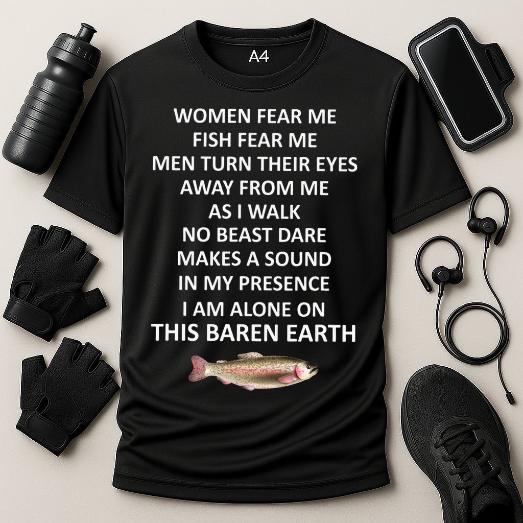 Fear Me Fish Fear Me Turn Their Eyes Away From Me Cooling Performance Crew T-Shirt