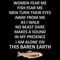 Fear Me Fish Fear Me Turn Their Eyes Away From Me Cooling Performance Crew T-Shirt