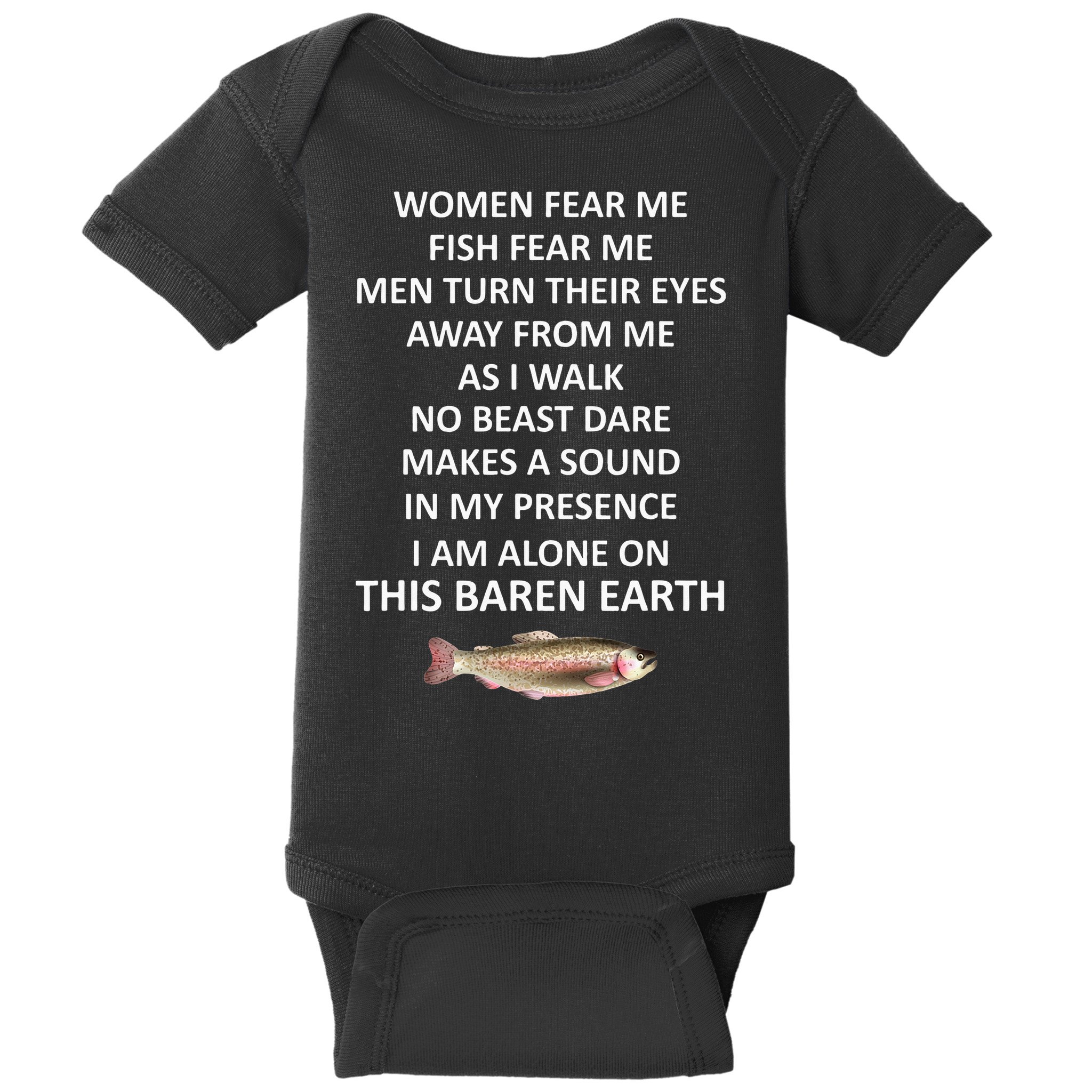 Fear Me Fish Fear Me Turn Their Eyes Away From Me Baby Bodysuit