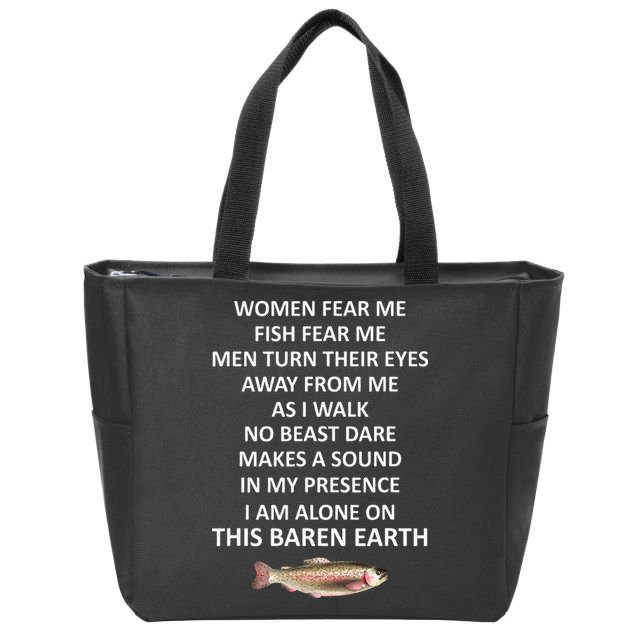 Fear Me Fish Fear Me Turn Their Eyes Away From Me Zip Tote Bag