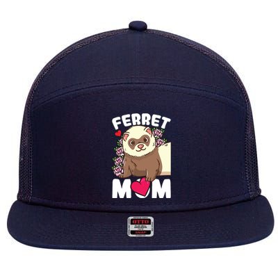 Ferret Mom 7 Panel Mesh Trucker Snapback Hat