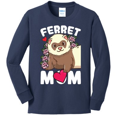 Ferret Mom Kids Long Sleeve Shirt