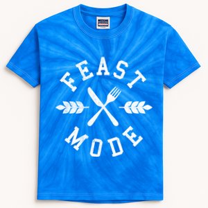 Feast Mode Fork And Knife Crossed Simple Thanksgiving Gift Kids Tie-Dye T-Shirt