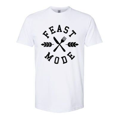 Feast Mode Fork And Knife Crossed Simple Thanksgiving Gift Softstyle CVC T-Shirt