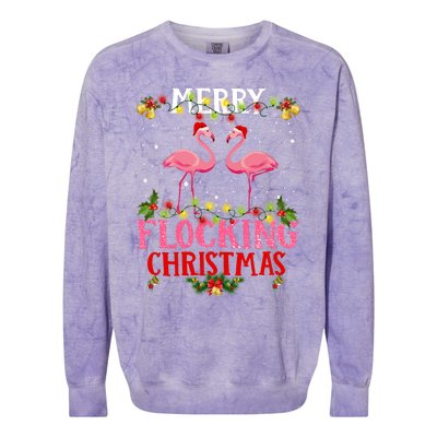 Flamingo Merry Flocking Christmas Colorblast Crewneck Sweatshirt