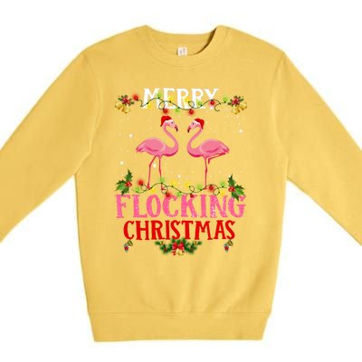 Flamingo Merry Flocking Christmas Premium Crewneck Sweatshirt