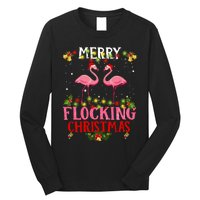 Flamingo Merry Flocking Christmas Long Sleeve Shirt