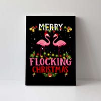 Flamingo Merry Flocking Christmas Canvas