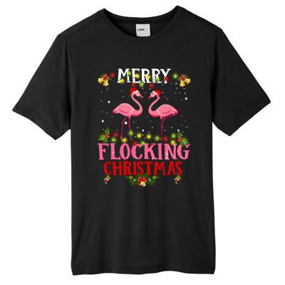 Flamingo Merry Flocking Christmas Tall Fusion ChromaSoft Performance T-Shirt