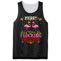 Flamingo Merry Flocking Christmas Mesh Reversible Basketball Jersey Tank