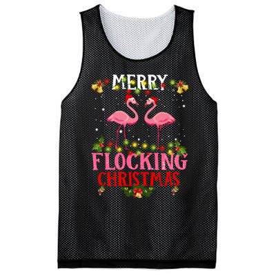 Flamingo Merry Flocking Christmas Mesh Reversible Basketball Jersey Tank