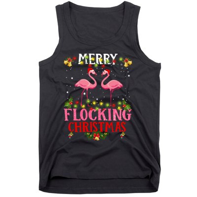 Flamingo Merry Flocking Christmas Tank Top