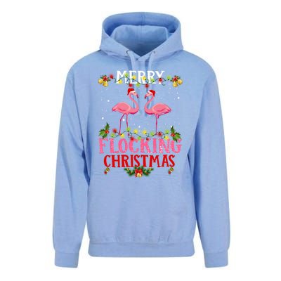 Flamingo Merry Flocking Christmas Unisex Surf Hoodie