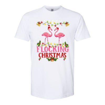 Flamingo Merry Flocking Christmas Softstyle CVC T-Shirt